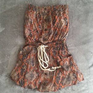 Strapless Printed Flowy Dress